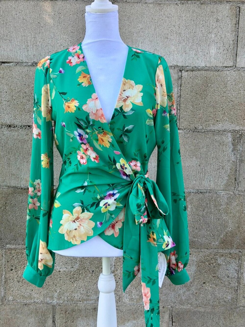 NWT Yumi Kim Queen Bee Top | Symphony Dark Mint | Size XS | Floral Wrap